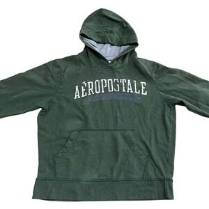Vtg Y2K Mens XL Green Aeropostale AERO Logo Pullover Hoodie Grunge Athletic Mall
